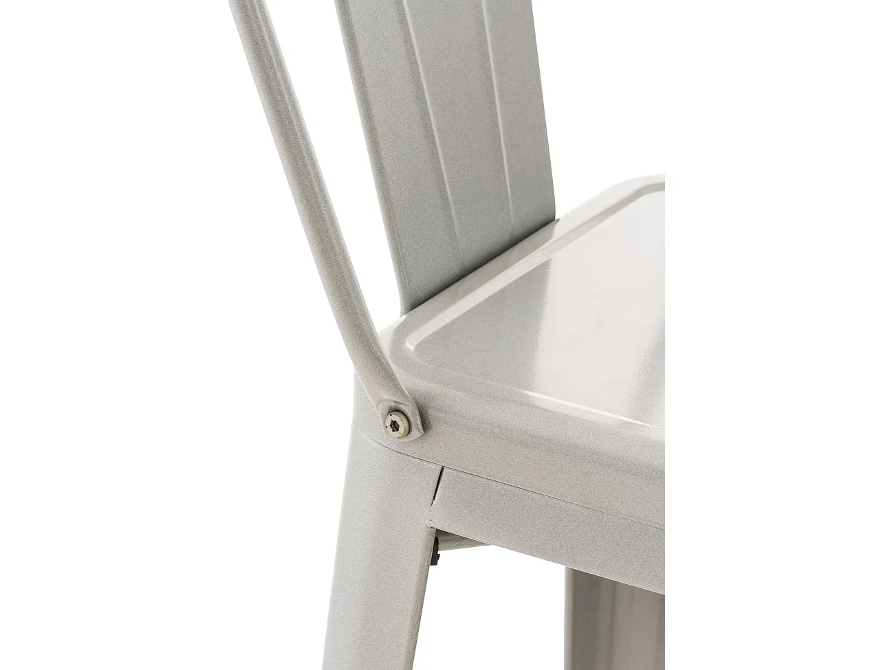 Lot de 2  Tabouret de bar - Métal & Métal - Argent - Mason