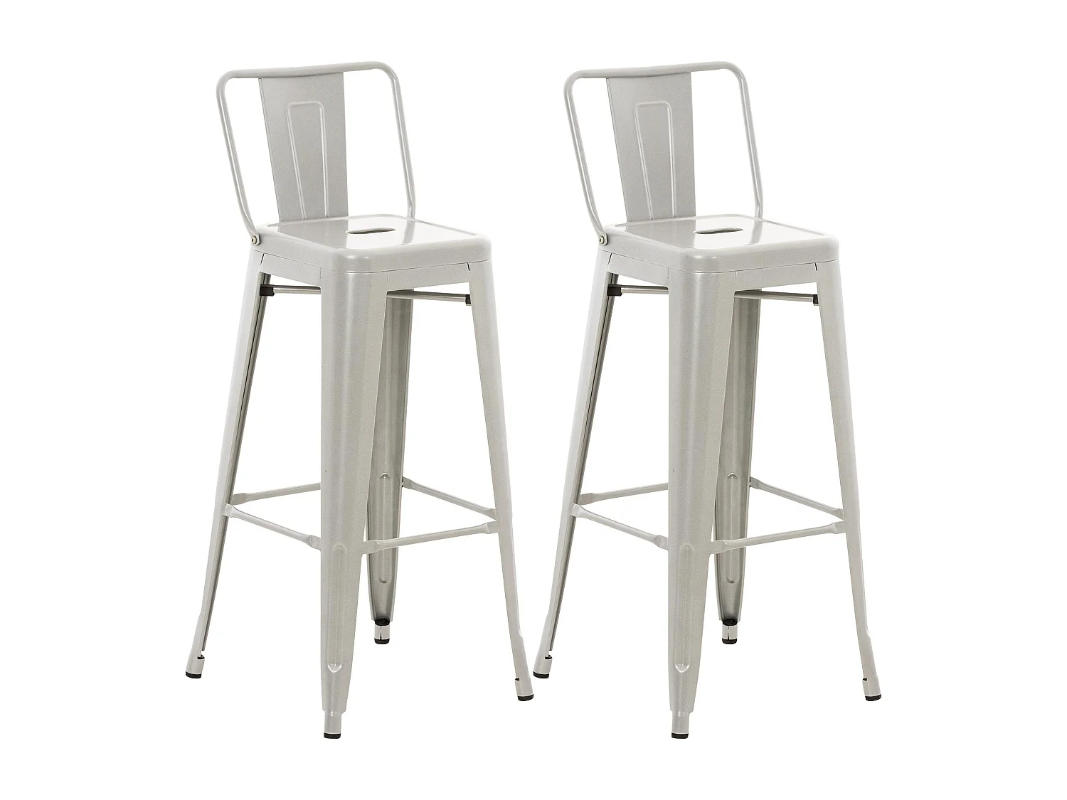 Set van 2  Barkruk - Metaal - zilver - Mason