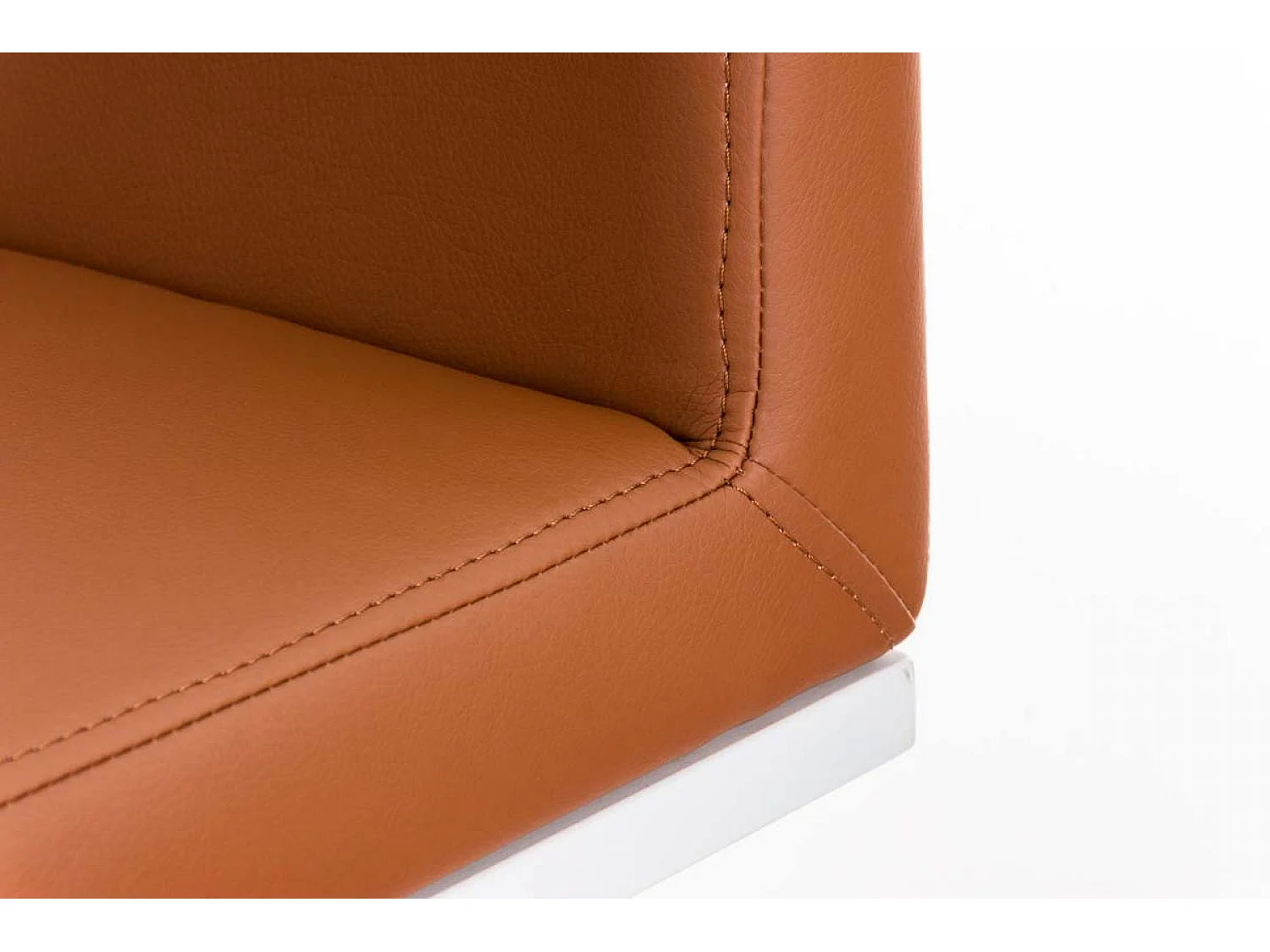 Tabouret de bar - Similicuir & Acier inoxydable - Marron clair - Panama