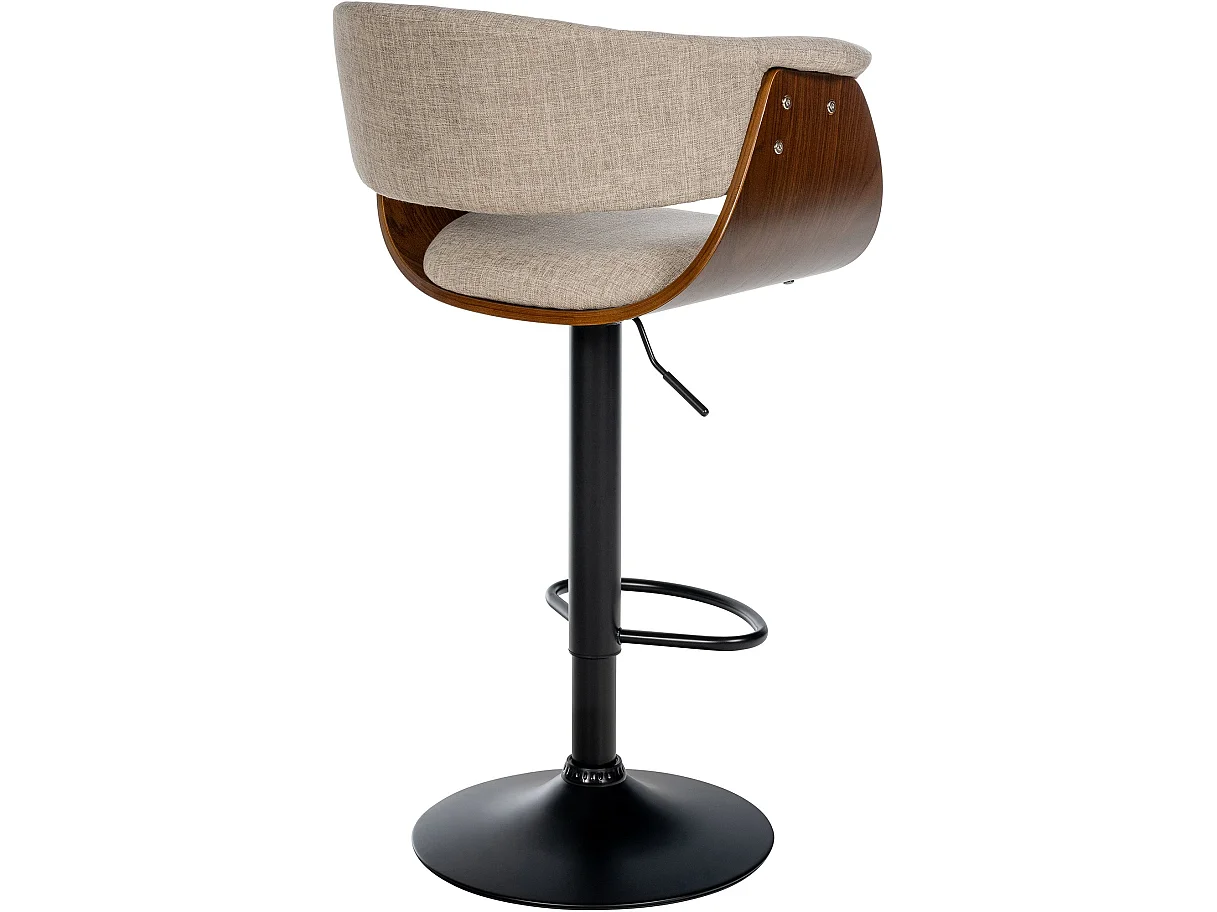 Tabouret de bar - Tissu - Noyer / Crème - Vestal