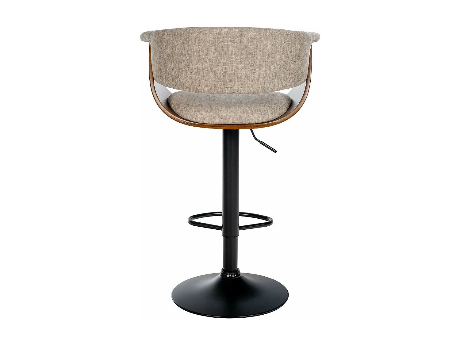 Tabouret de bar - Tissu - Noyer / Crème - Vestal