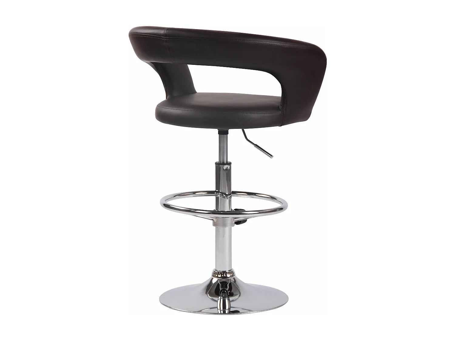 Lot de 2  Tabouret de bar - Similicuir - Marron - Jaen