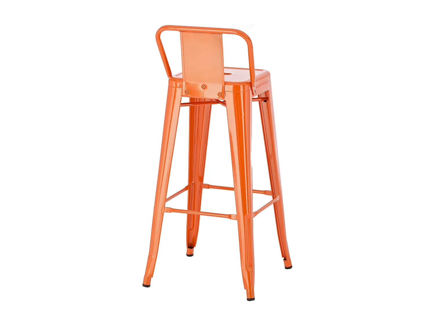 Lot de 4  Tabouret de bar - Métal & Métal - Orange - Mason