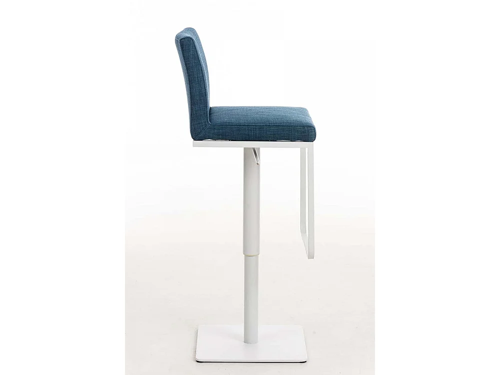 Tabouret de bar - Tissu & Blanc - Bleu - Panama