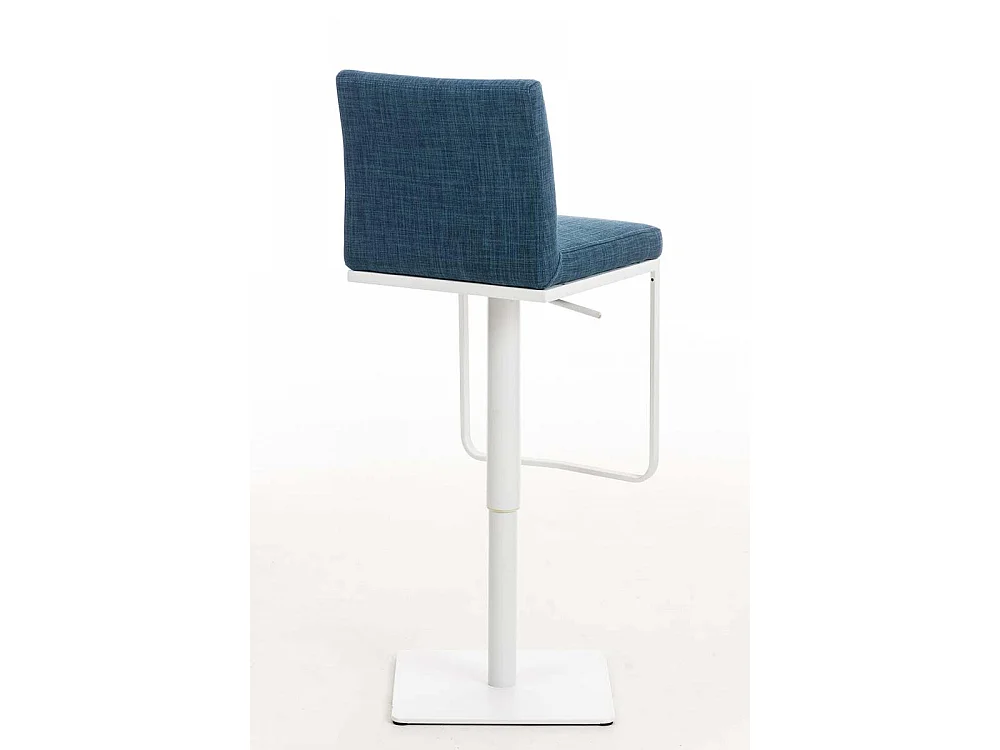 Tabouret de bar - Tissu & Blanc - Bleu - Panama