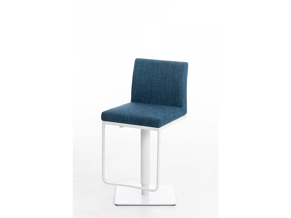 Tabouret de bar - Tissu & Blanc - Bleu - Panama