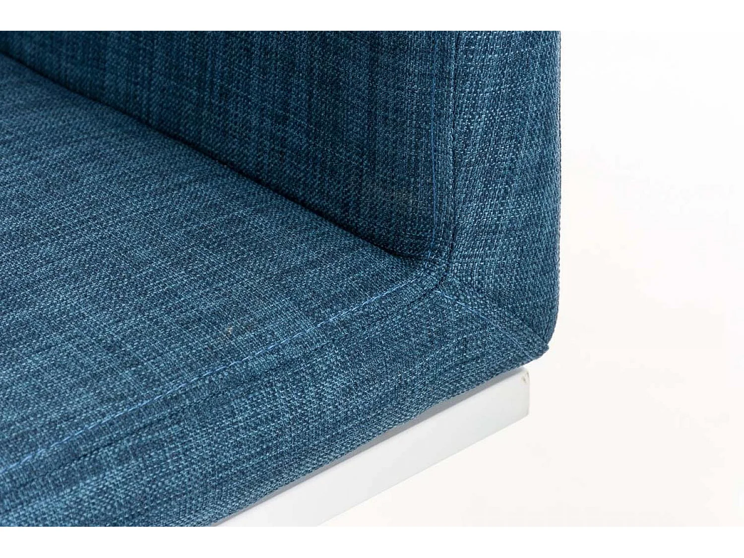 Tabouret de bar - Tissu & Blanc - Bleu - Panama