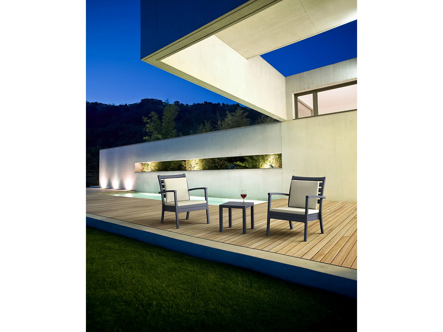 Table d'appoint - eckig - Plastique - 45 x 45cm - Gris foncé - Ocean