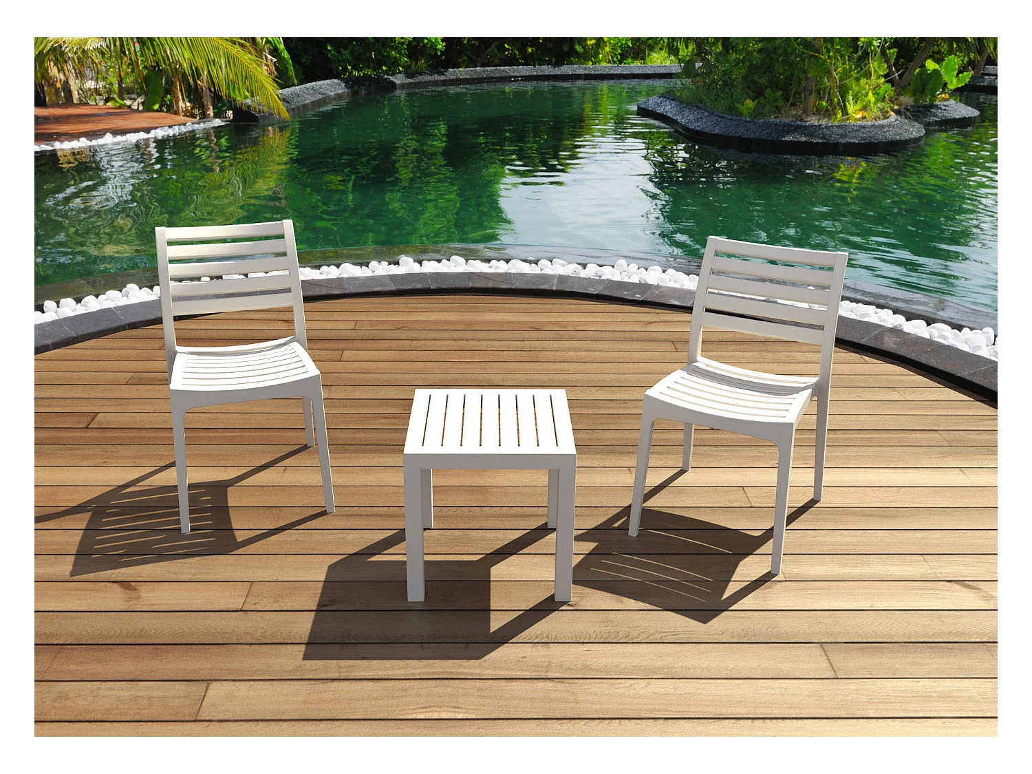Tavolino - angolare - Plastica - 45 x 45 cm - bianco - Ocean