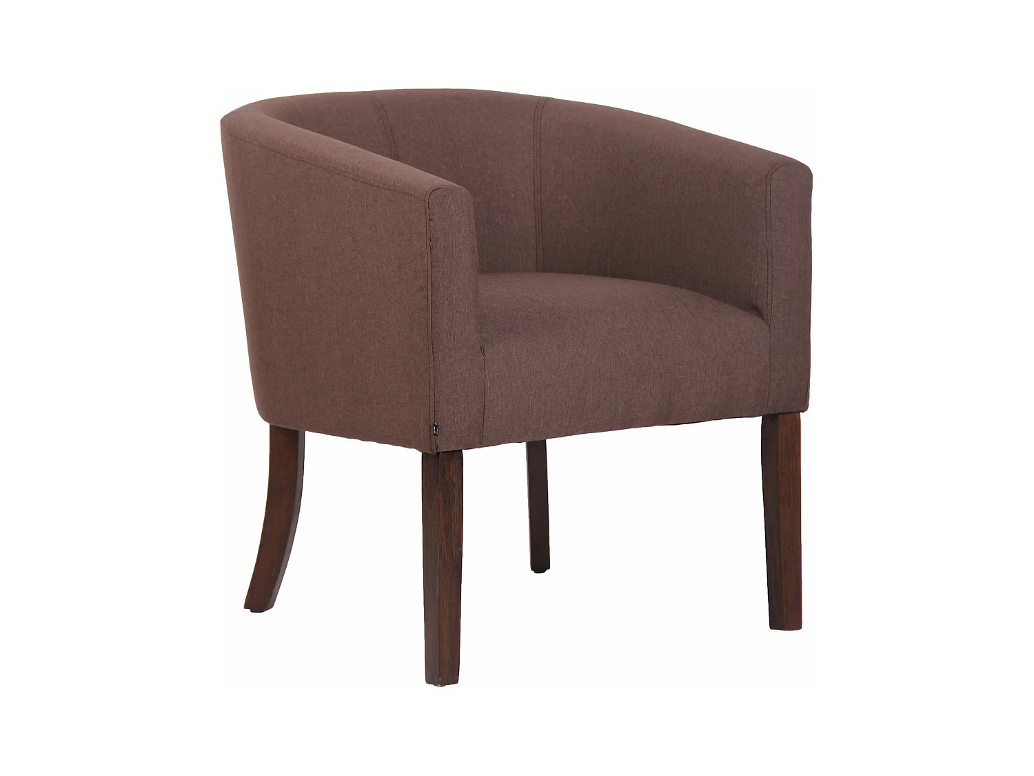 Fauteuil - Tissu & Bois - Marron - Nemea