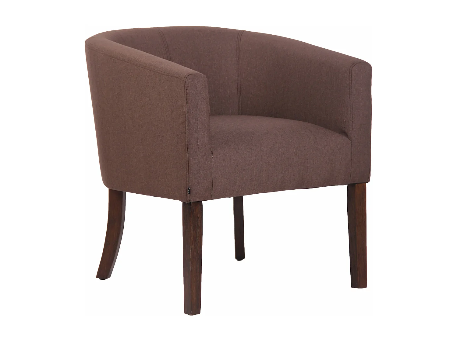 Fauteuil - Tissu & Bois - Marron - Nemea