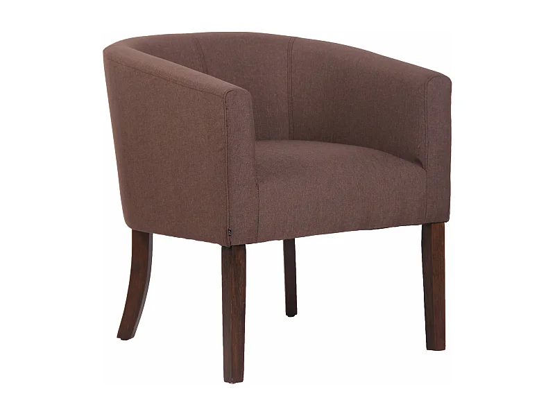 Fauteuil - Tissu & Bois - Marron - Nemea