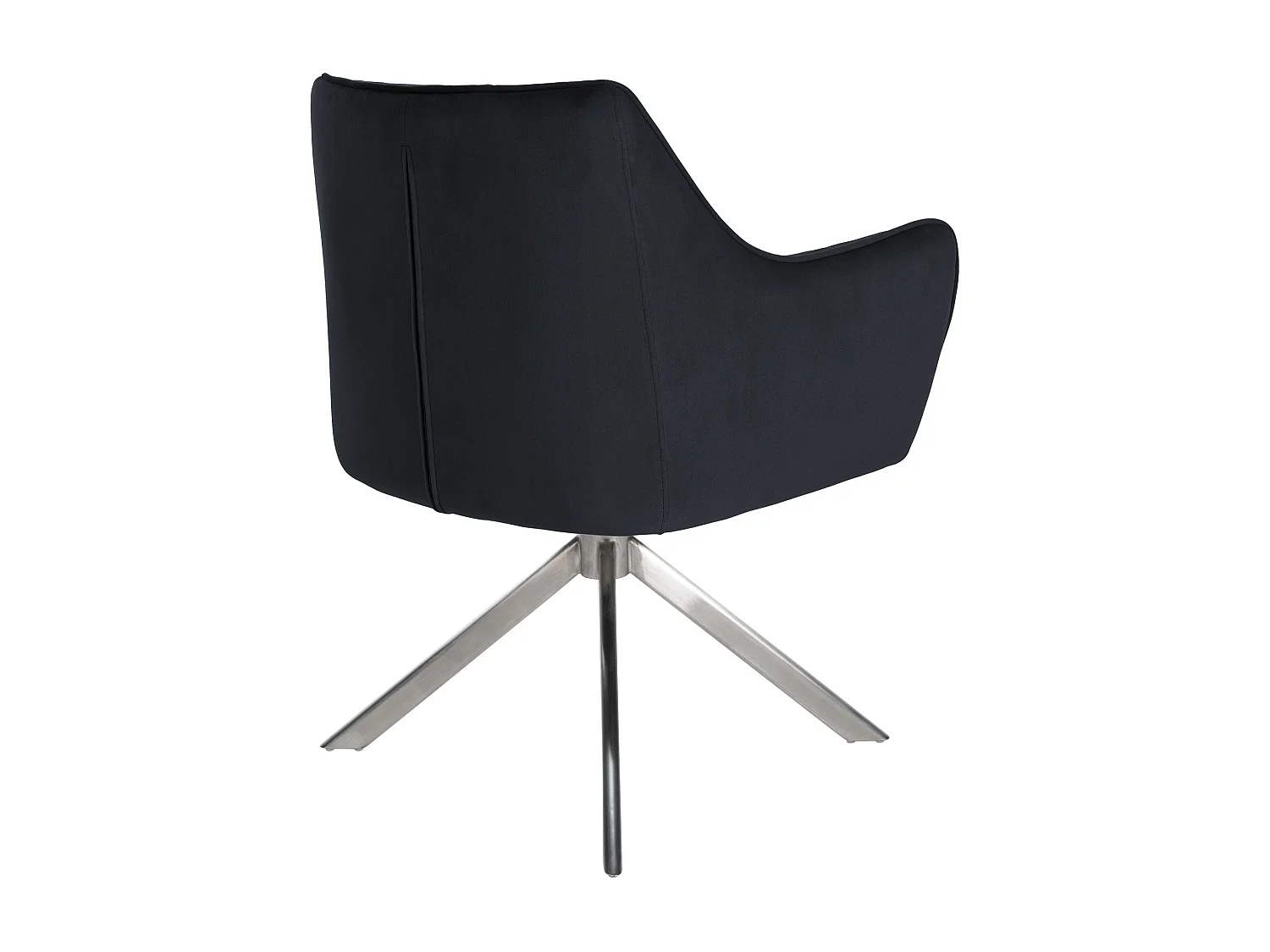 chaises avec accoudoirs - Velours & Acier inoxydable - Noir - Swing