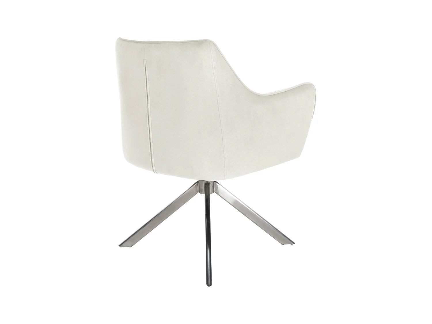 chaises avec accoudoirs - Velours & Acier inoxydable - Crème - Swing