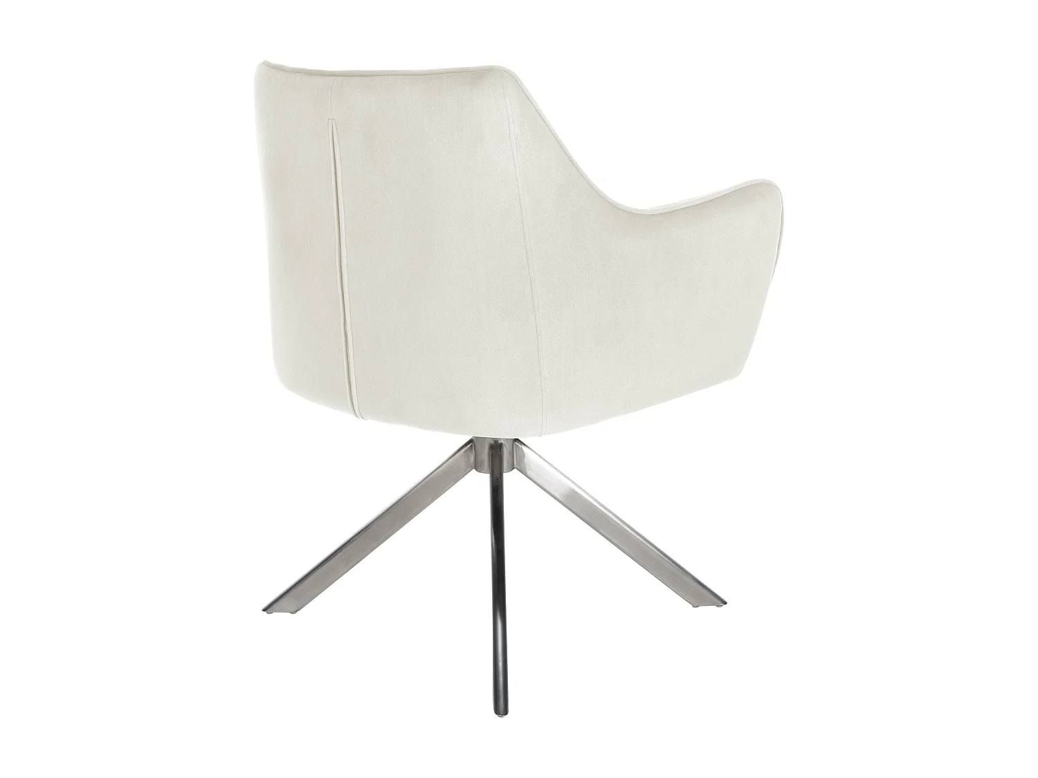 chaises avec accoudoirs - Velours & Acier inoxydable - Crème - Swing