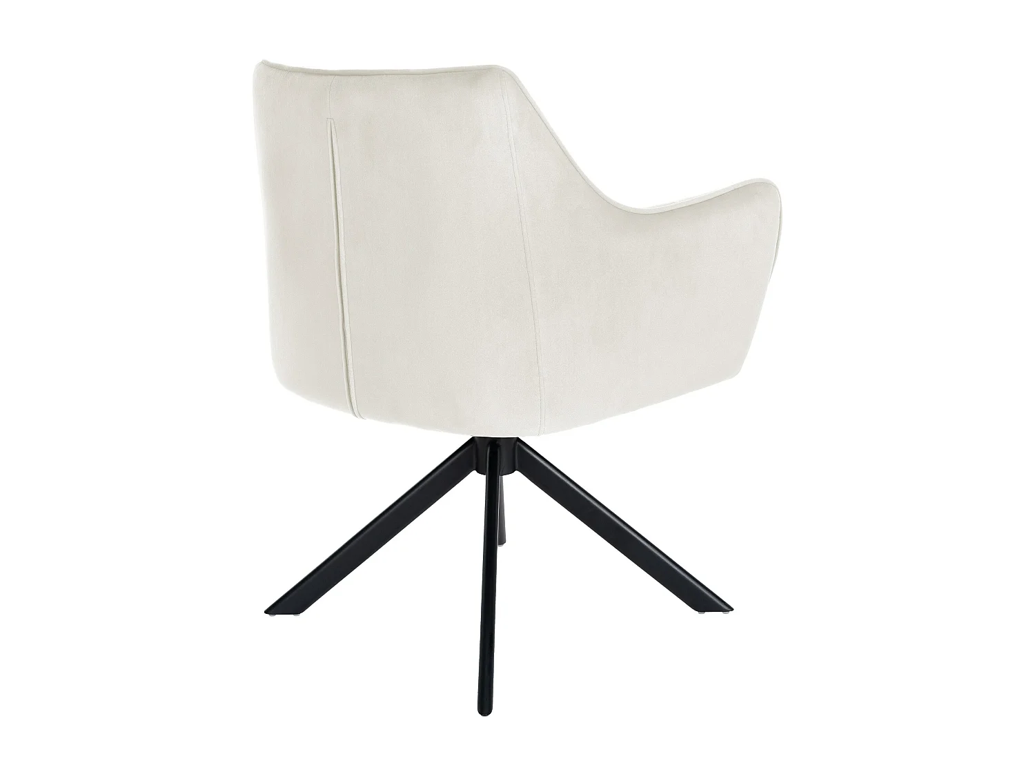 Stoel met armleuningen - Fluweel & zwart - creme - Swing