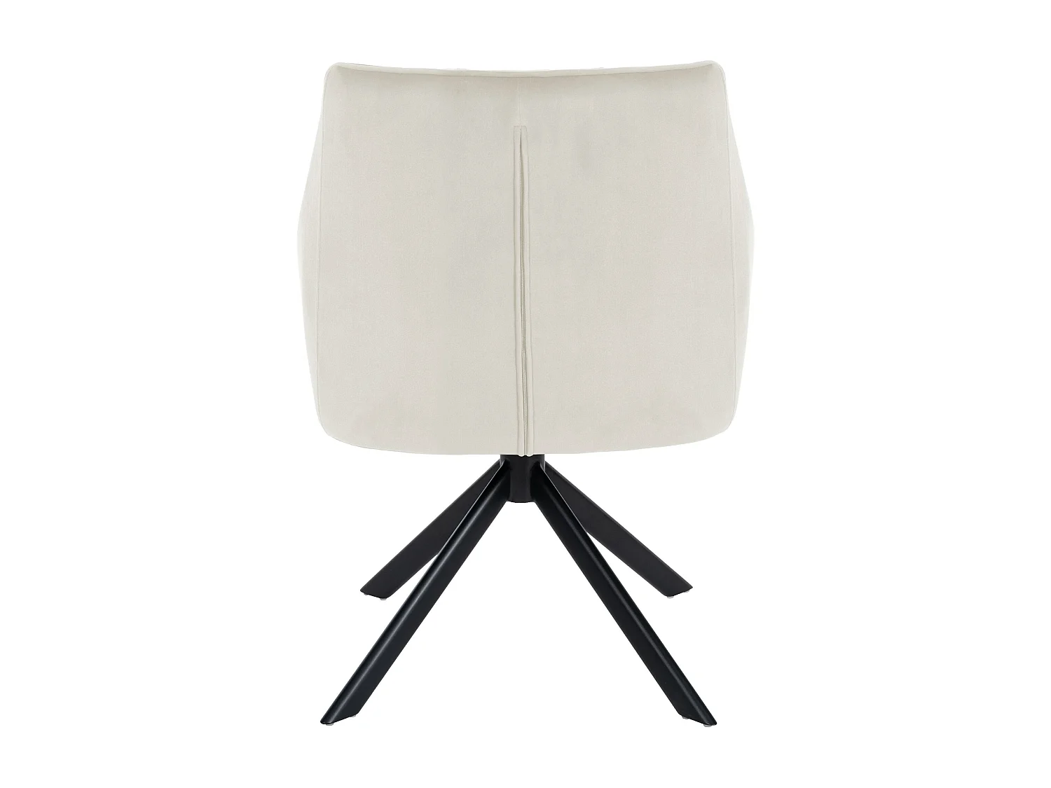 Stoel met armleuningen - Fluweel & zwart - creme - Swing