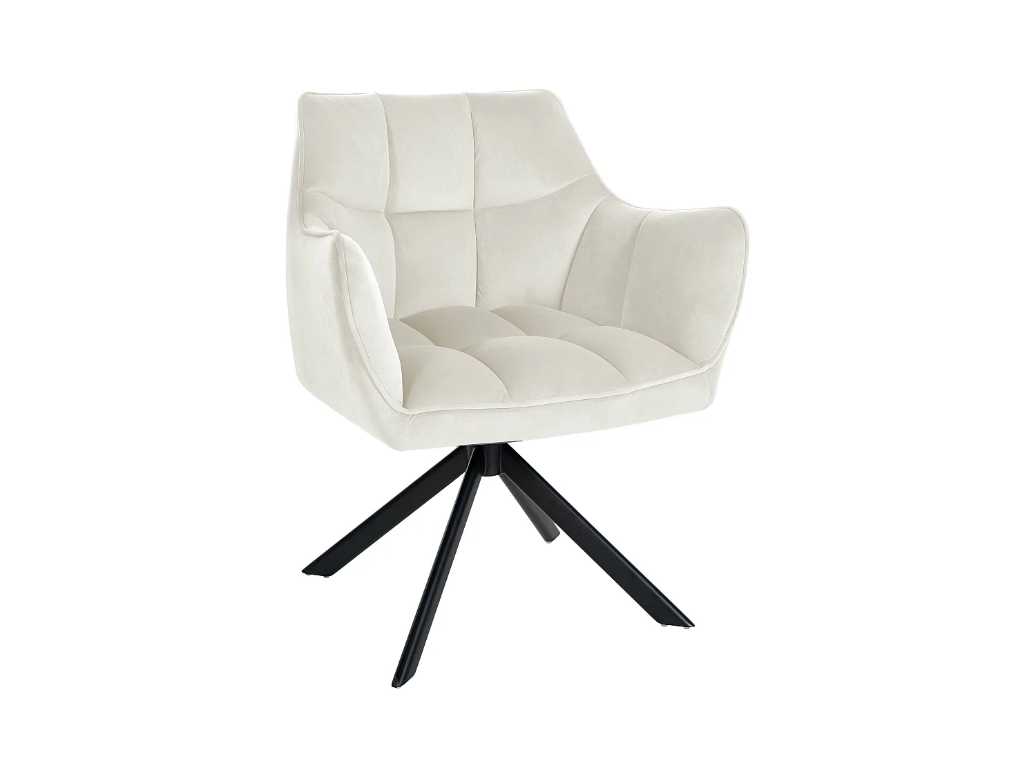 chaises avec accoudoirs - Velours & Noir - Crème - Swing