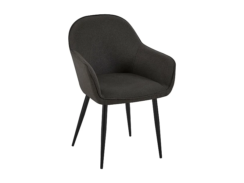 chaises avec accoudoirs - Tissu & Antique clair - Noir - Boise