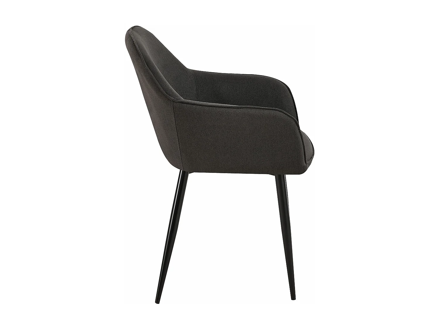 chaises avec accoudoirs - Tissu & Antique clair - Noir - Boise