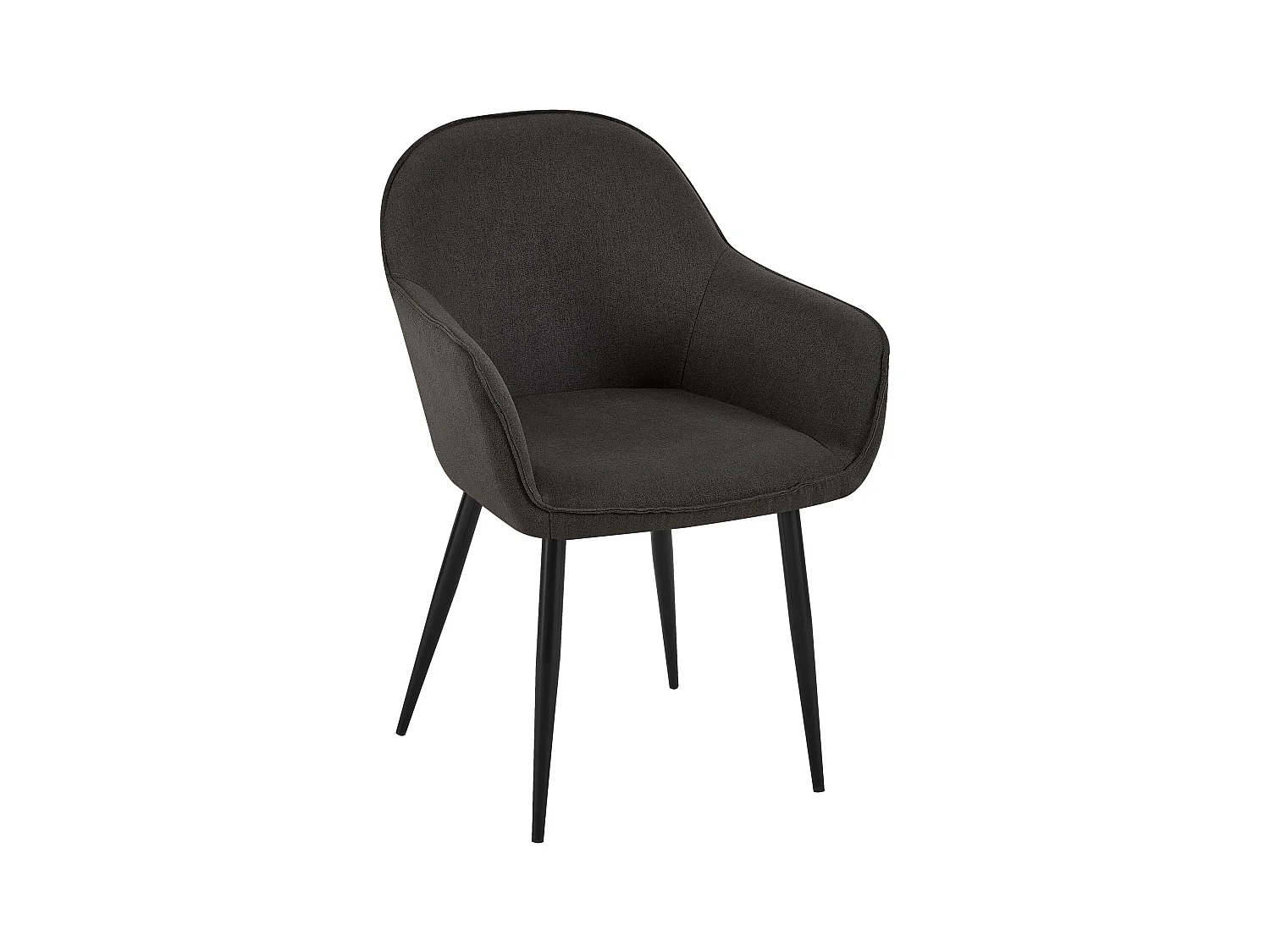 chaises avec accoudoirs - Tissu & Antique clair - Noir - Boise