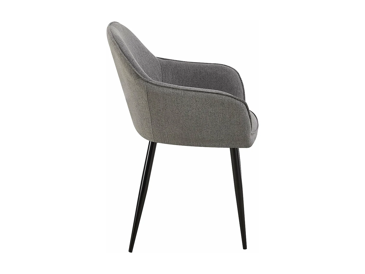 chaises avec accoudoirs - Tissu & Antique clair - Gris foncé - Boise