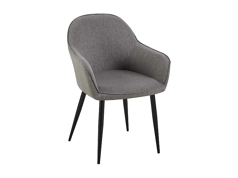 chaises avec accoudoirs - Tissu & Antique clair - Gris foncé - Boise