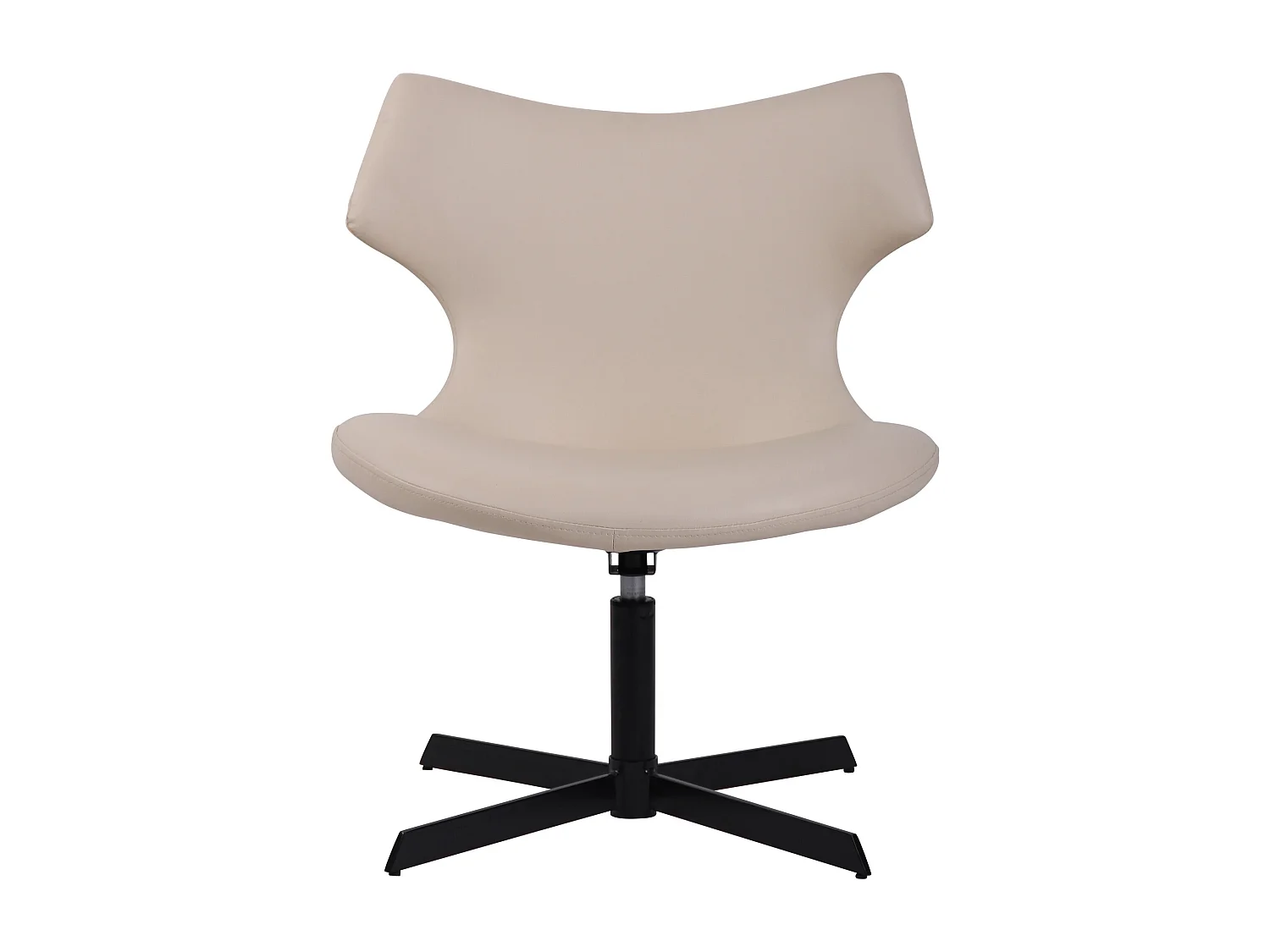 Chaise gondole - Similicuir & Métal noir mat - Crème - Welland