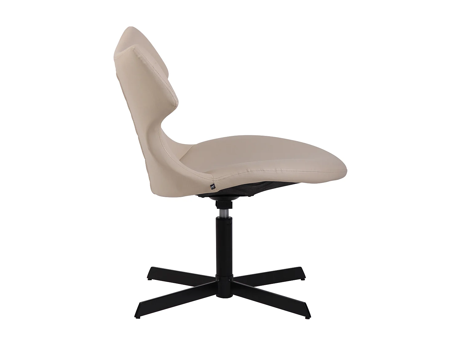 Chaise gondole - Similicuir & Métal noir mat - Crème - Welland