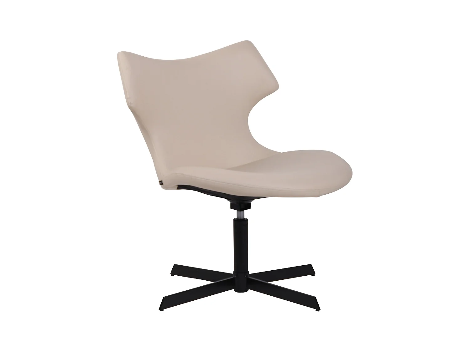 Chaise gondole - Similicuir & Métal noir mat - Crème - Welland