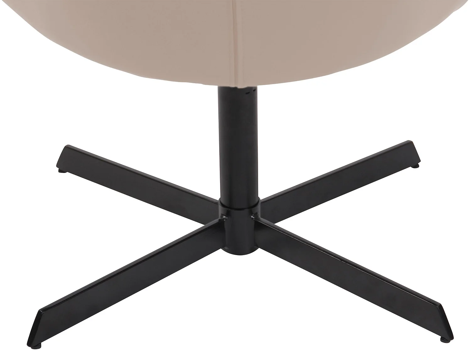 Chaise gondole - Similicuir & Métal noir mat - Crème - Welland