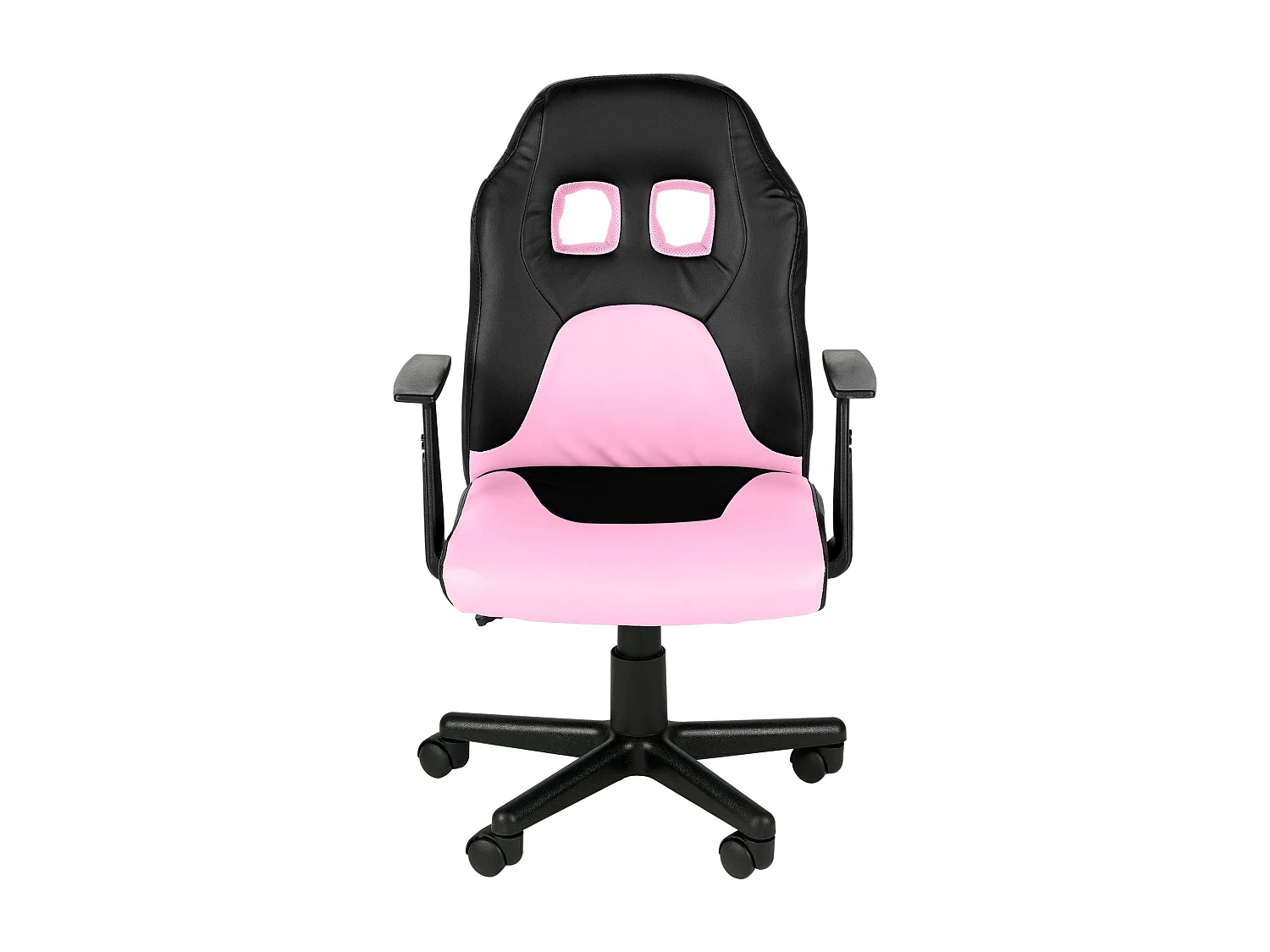 Chaise de bureau - Similicuir - Noir / Rose - Fun