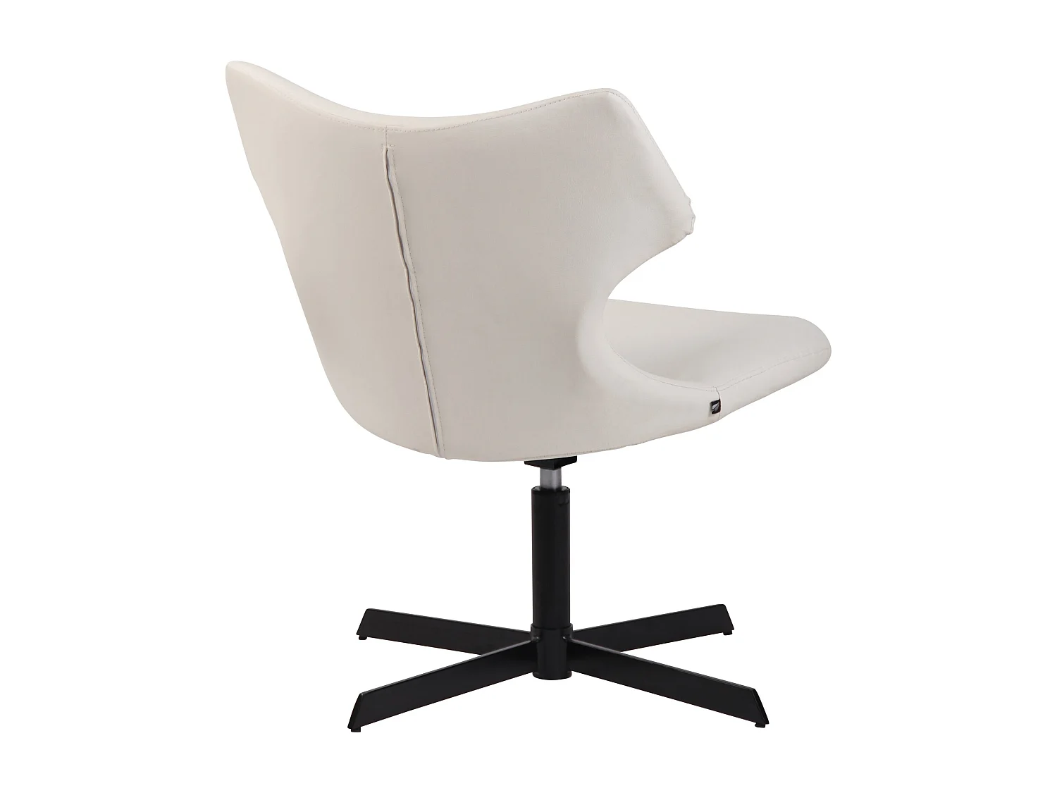 Chaise gondole - Similicuir & Métal noir mat - Blanc - Welland