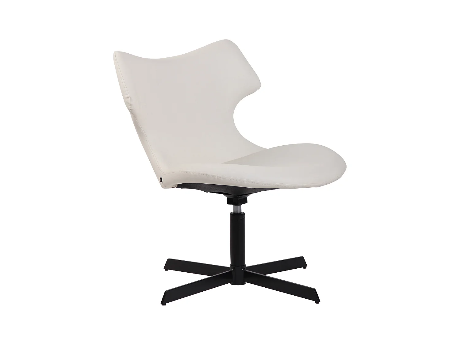 Chaise gondole - Similicuir & Métal noir mat - Blanc - Welland