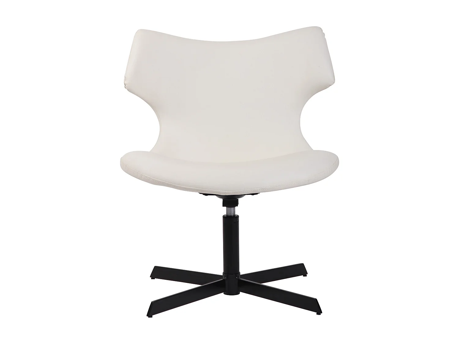 Chaise gondole - Similicuir & Métal noir mat - Blanc - Welland