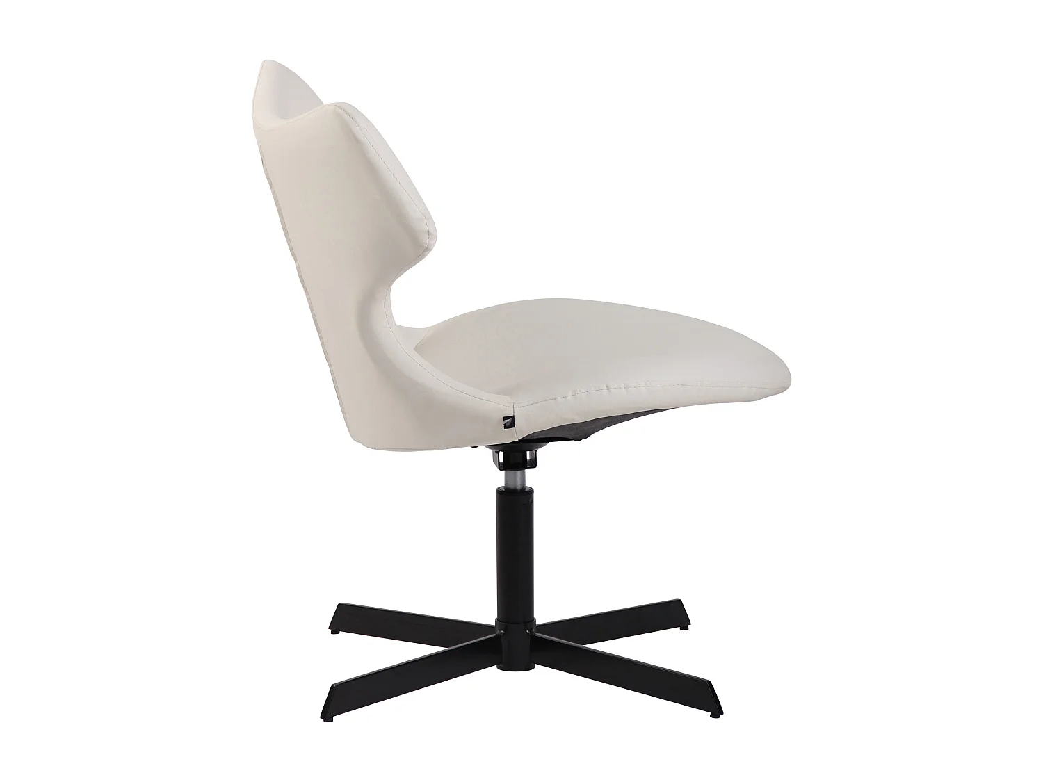 Chaise gondole - Similicuir & Métal noir mat - Blanc - Welland