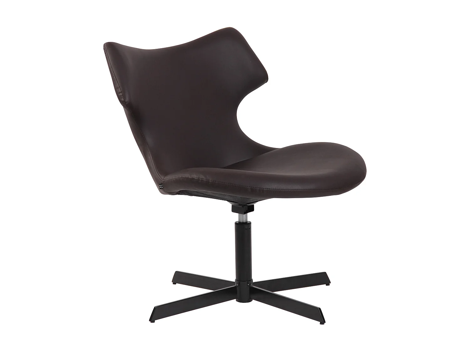 Chaise gondole - Similicuir & Métal noir mat - Marron - Welland