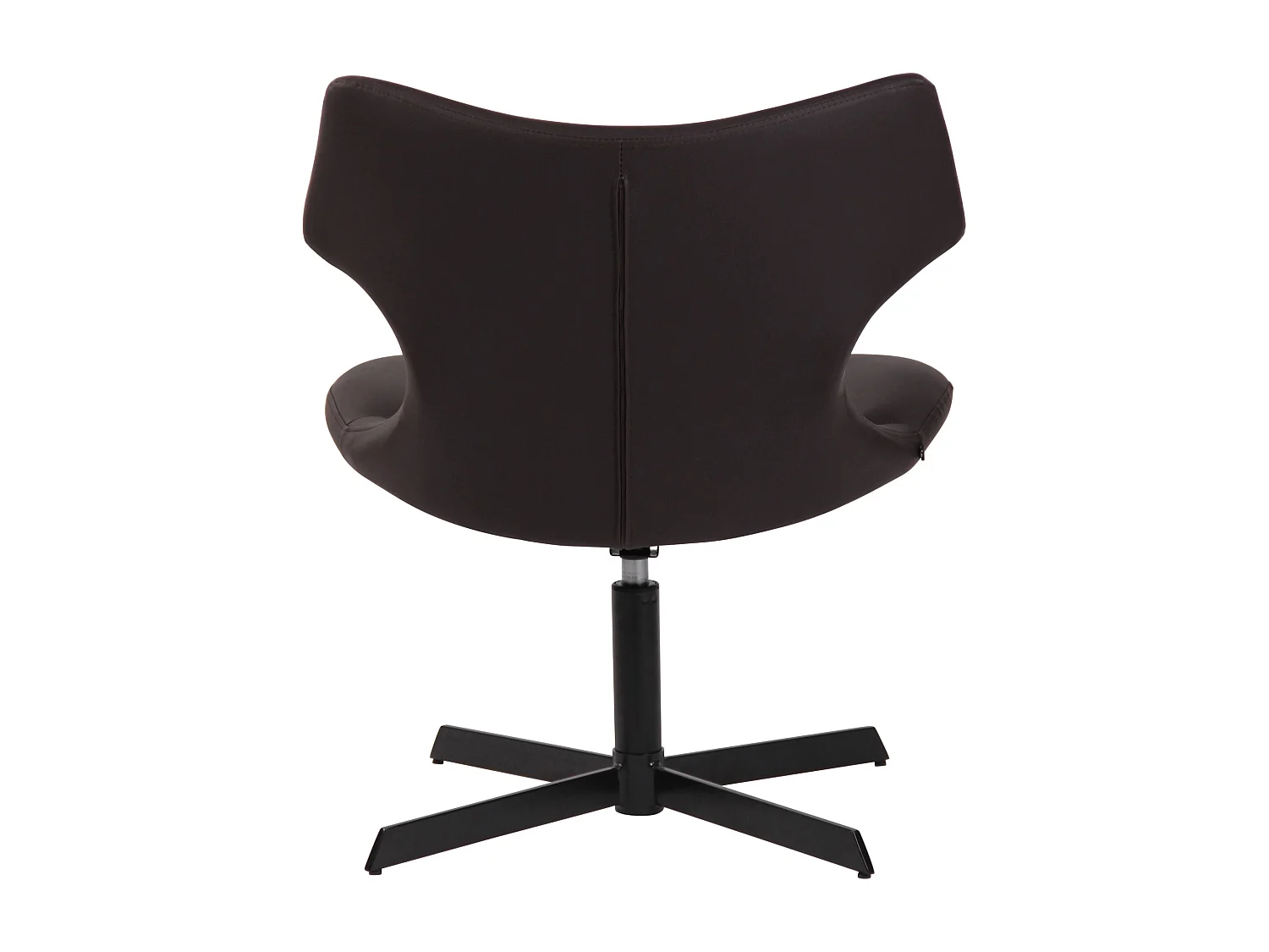 Chaise gondole - Similicuir & Métal noir mat - Marron - Welland