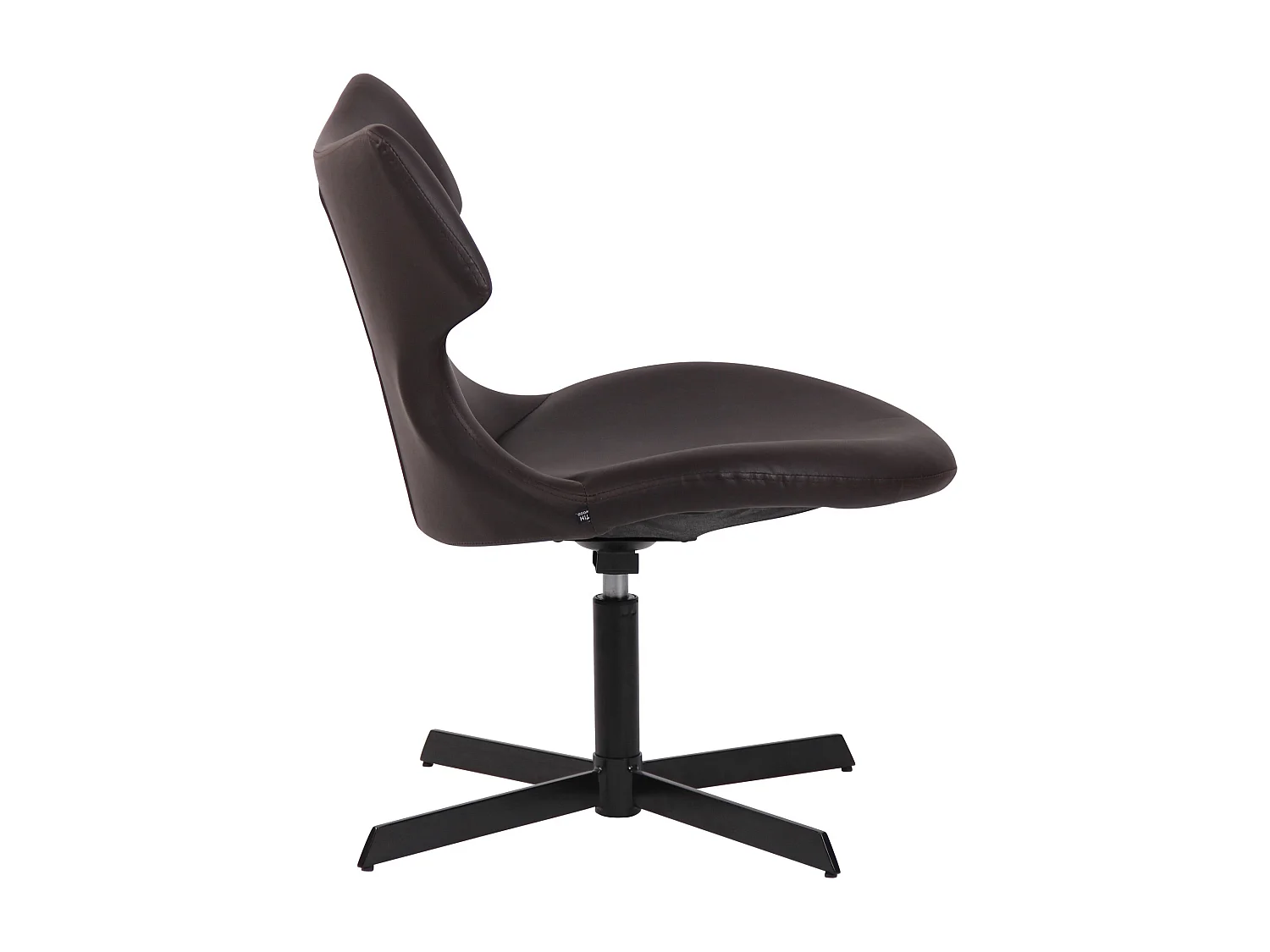 Chaise gondole - Similicuir & Métal noir mat - Marron - Welland