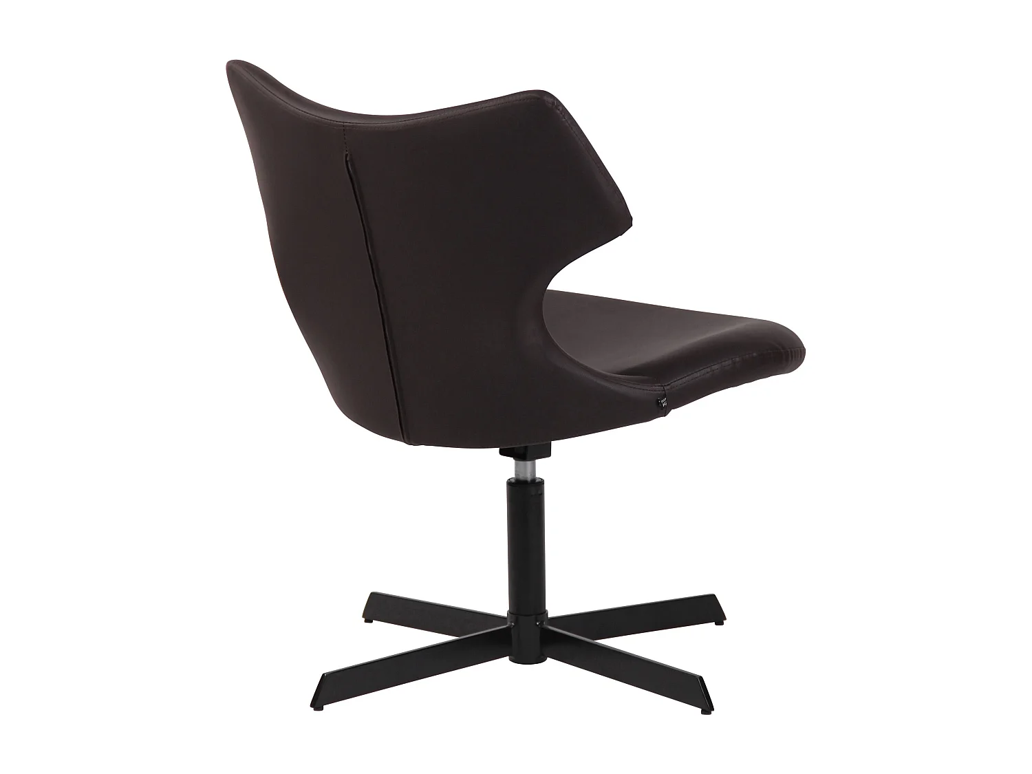 Chaise gondole - Similicuir & Métal noir mat - Marron - Welland