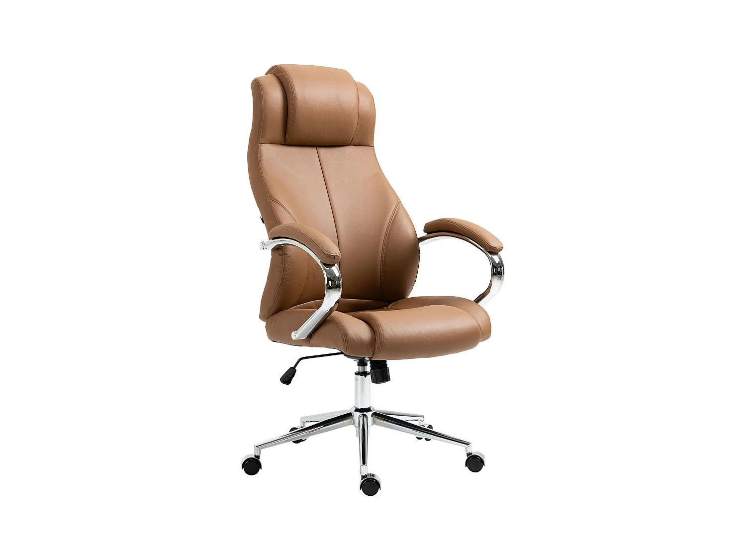 Chaise de bureau - Véritable cuir & Antique clair - Marron clair - Salford