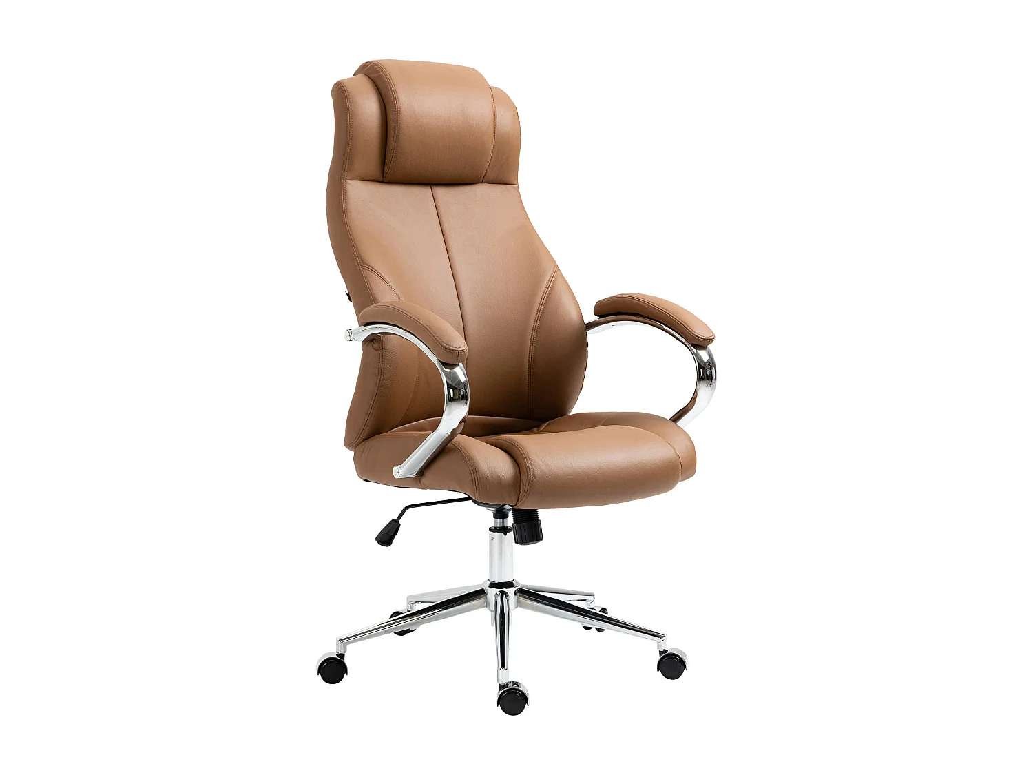 Chaise de bureau - Véritable cuir & Antique clair - Marron clair - Salford