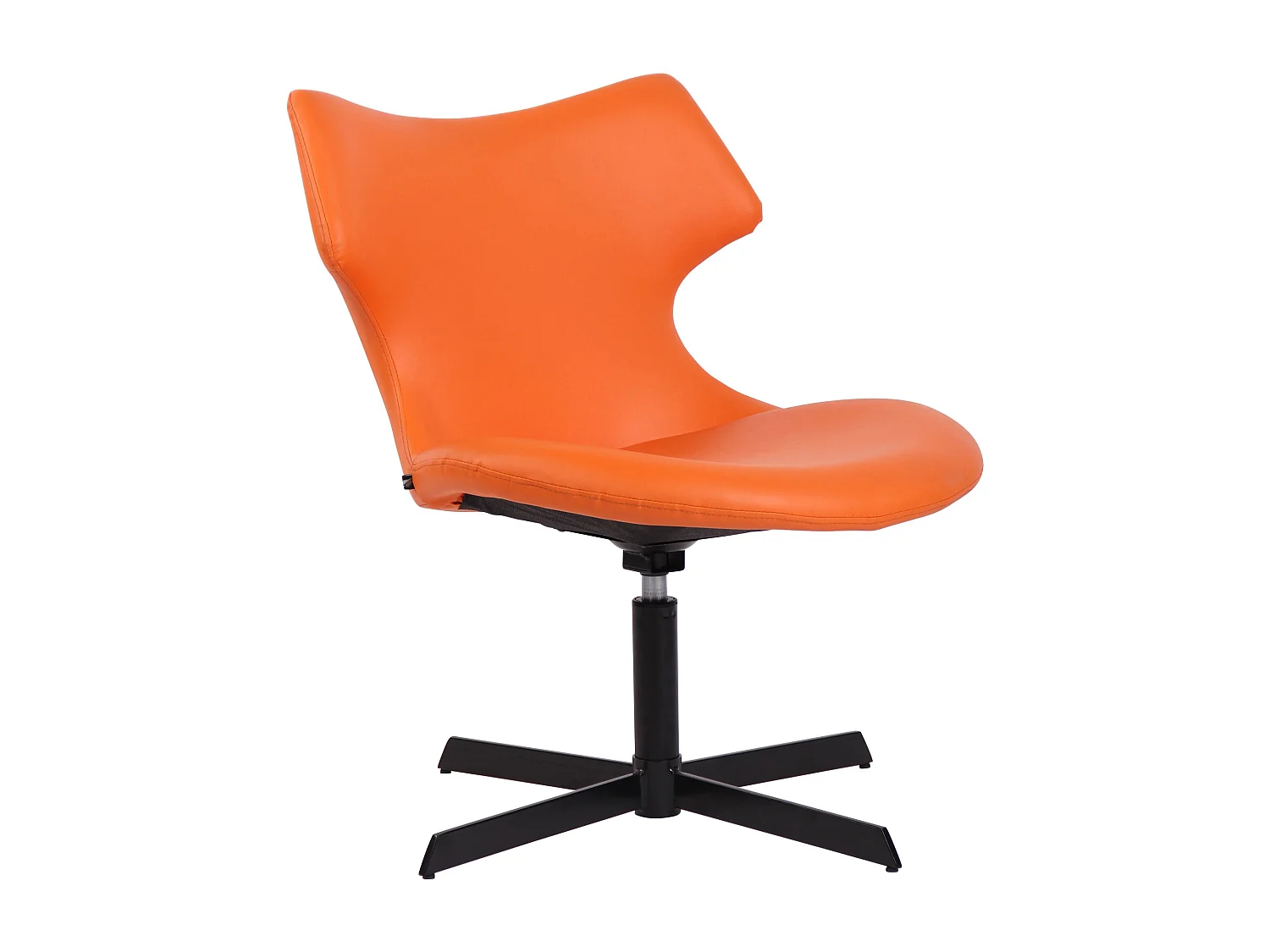 Chaise gondole - Similicuir & Métal noir mat - Orange - Welland