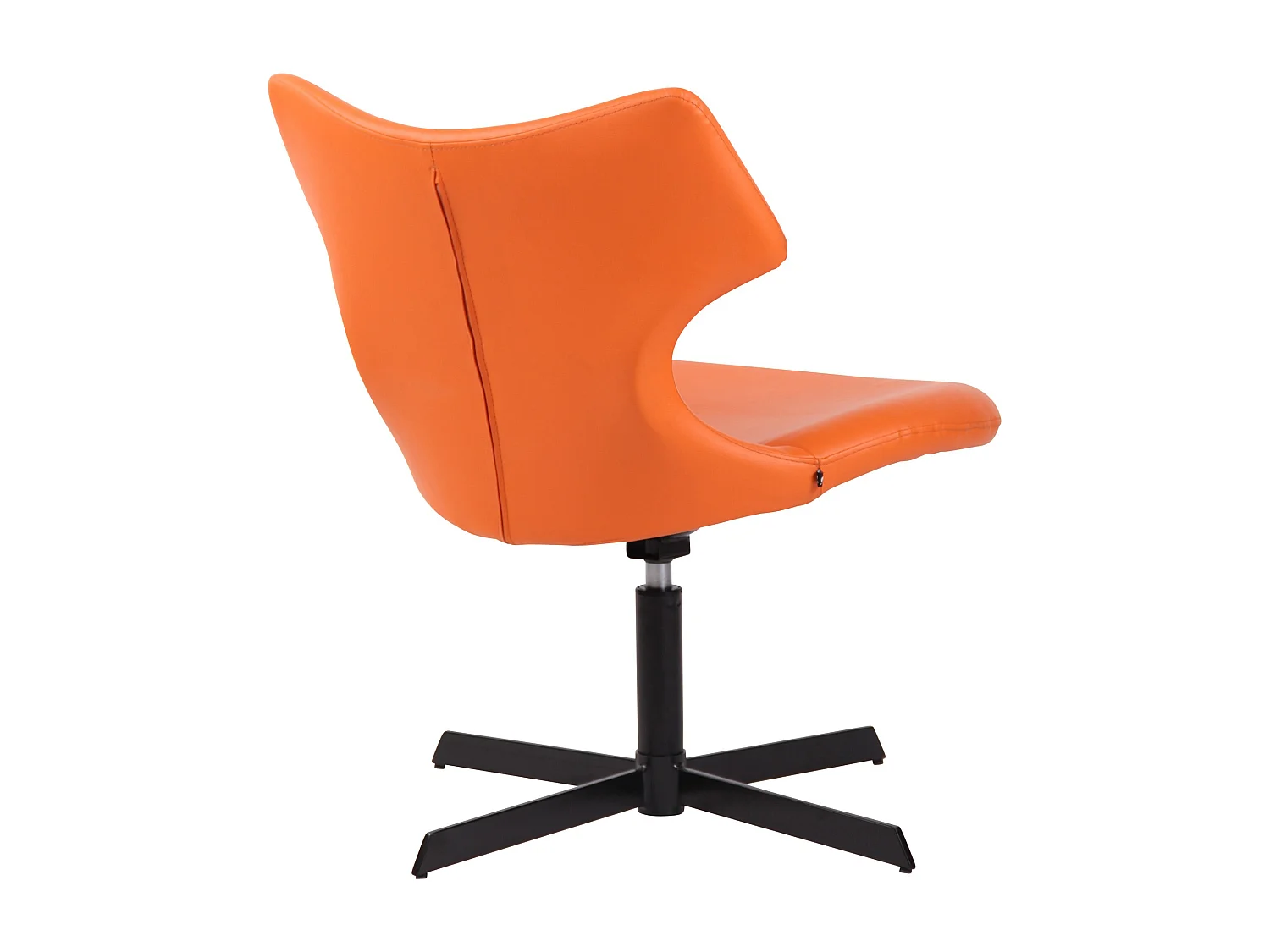 Chaise gondole - Similicuir & Métal noir mat - Orange - Welland