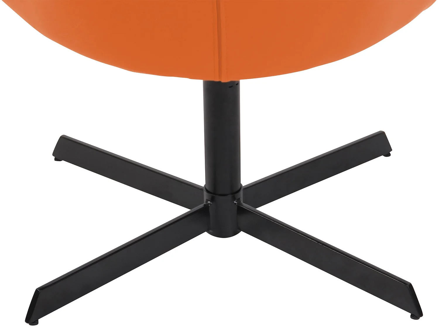 Chaise gondole - Similicuir & Métal noir mat - Orange - Welland