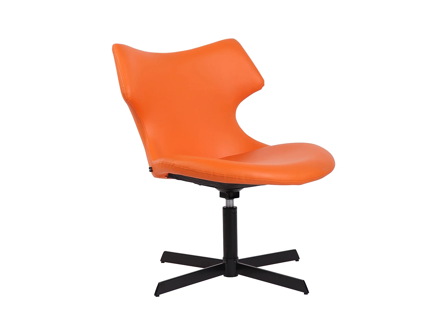 Chaise gondole - Similicuir & Métal noir mat - Orange - Welland