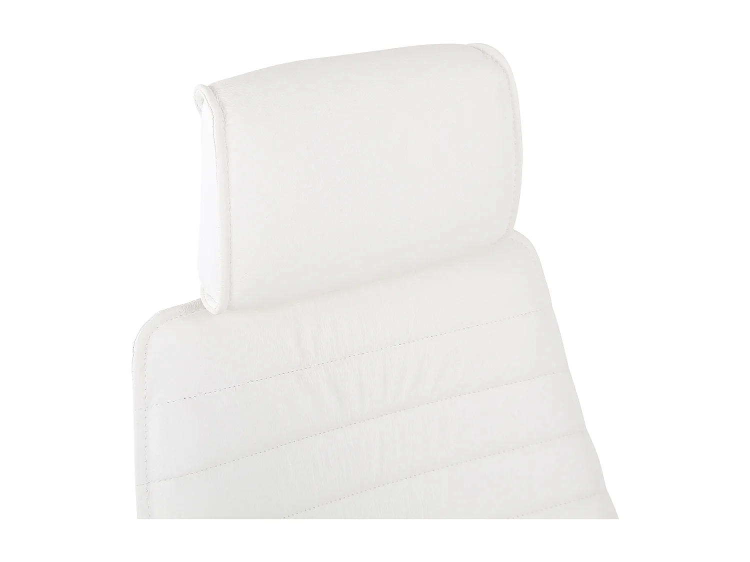 Chaise de bureau - Véritable cuir & Métal chromé - Blanc - Rako