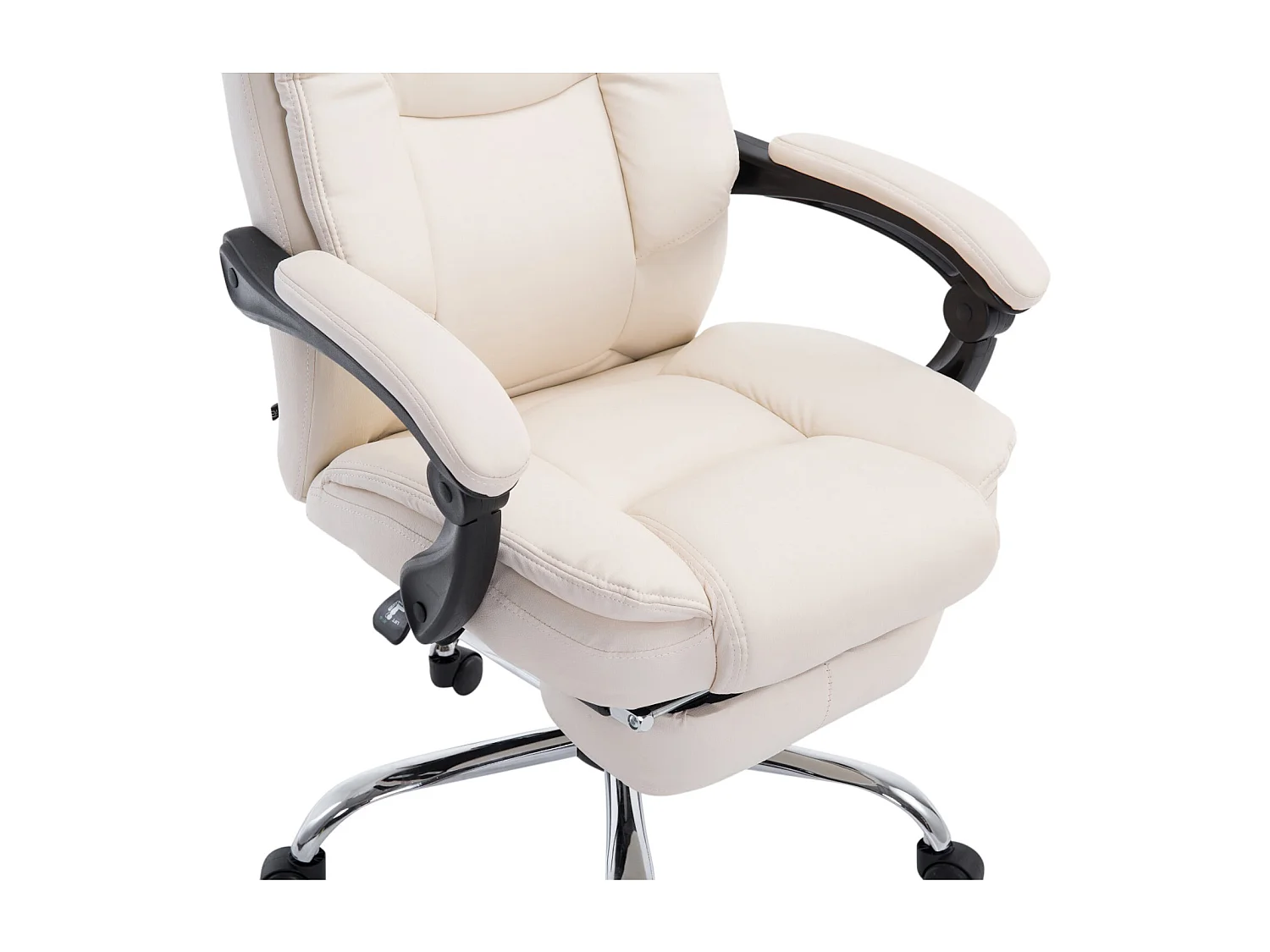 Bureaustoel - Kunstleer & natura - creme - Castle