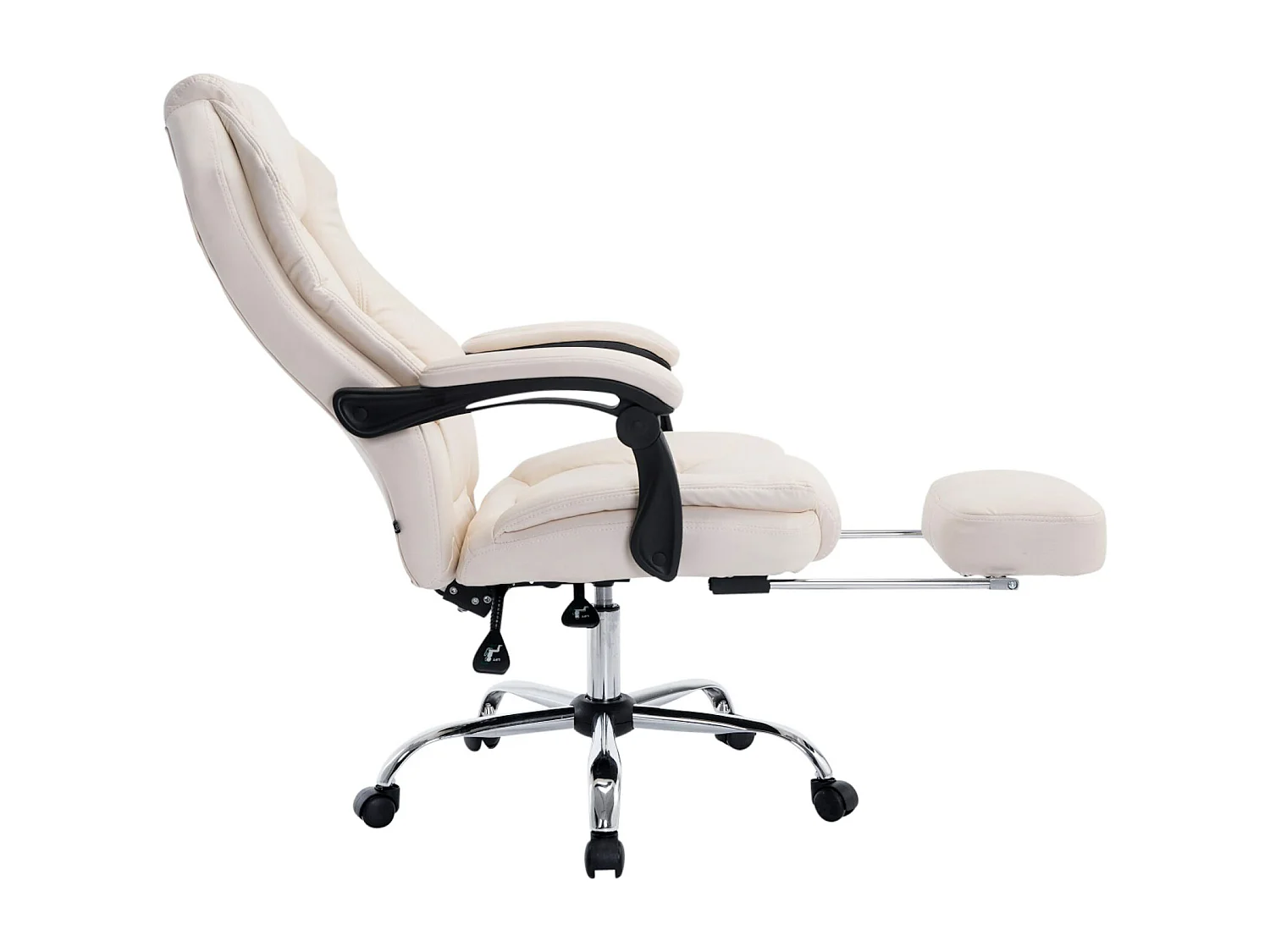 Cadeira de escritório em pele sintética Castle creme