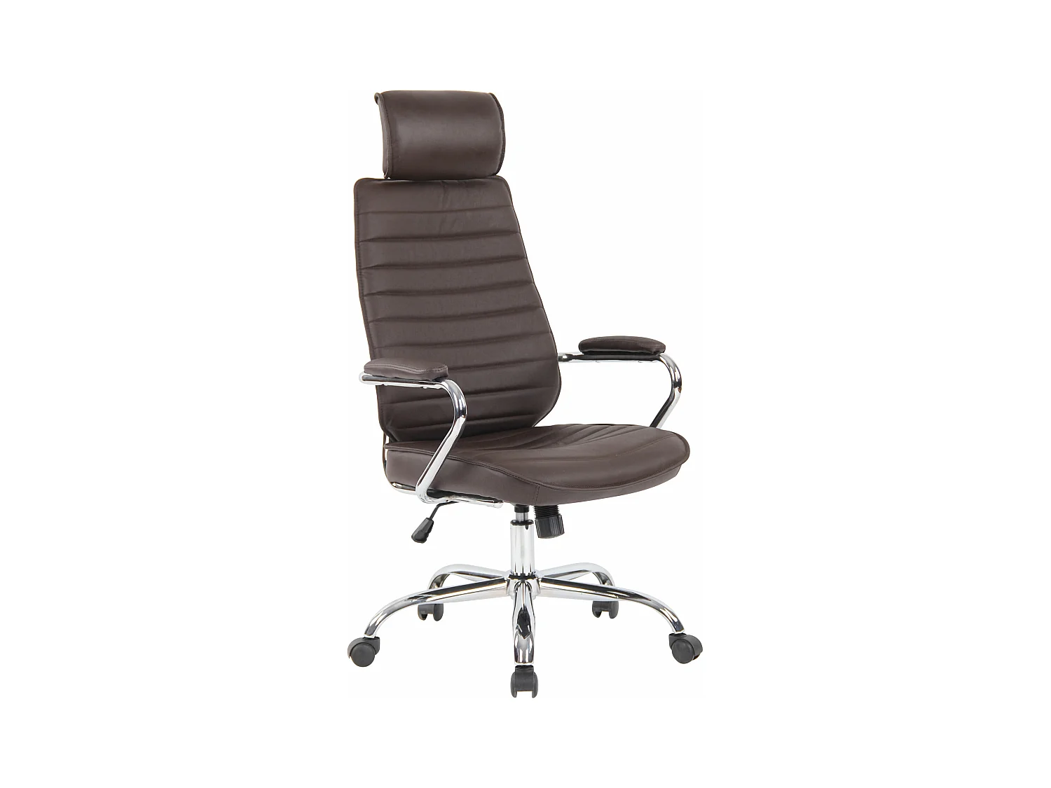 Chaise de bureau - Véritable cuir - Marron - Rako